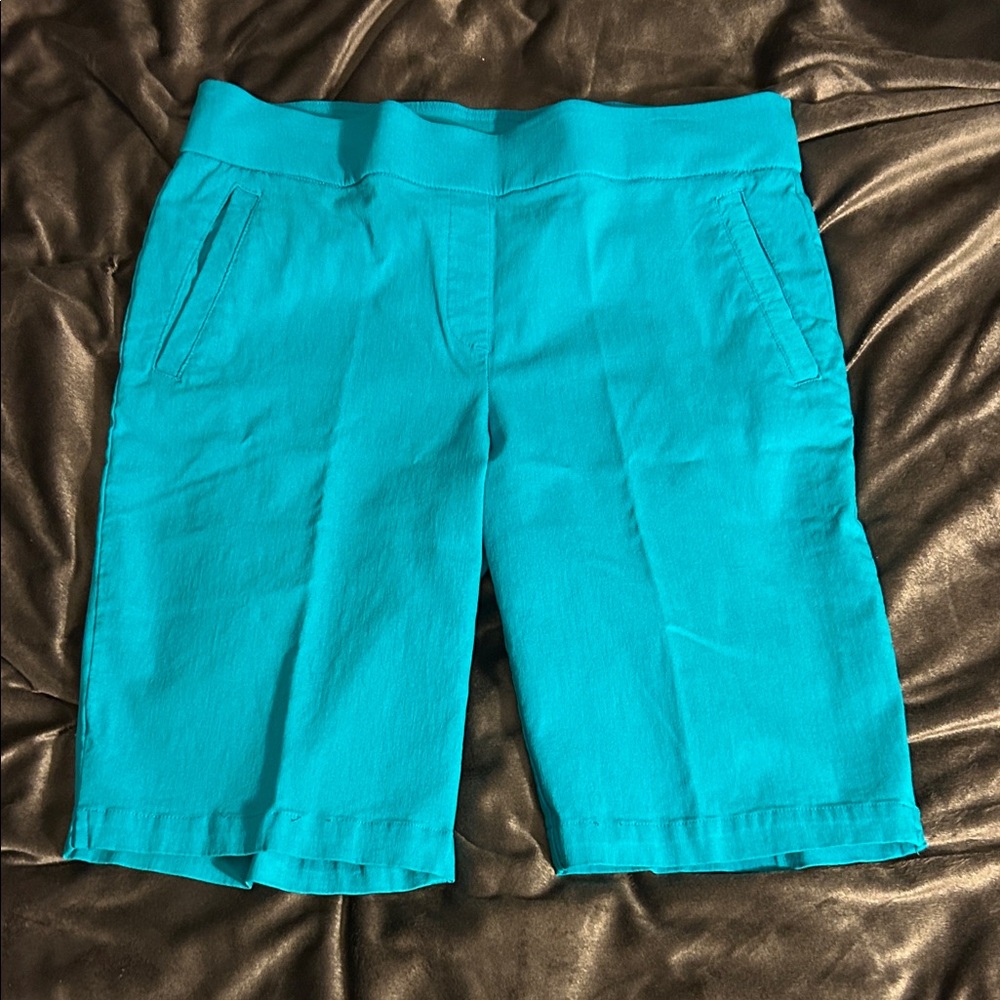 Kim Rogers Bright Teal Bermuda Shorts